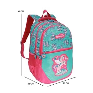 Kidessa 1302 Anatomik Sırtlı Yapılı Unisex İlkokul Çantası - NKT01302-su yeşili-TEK EBAT