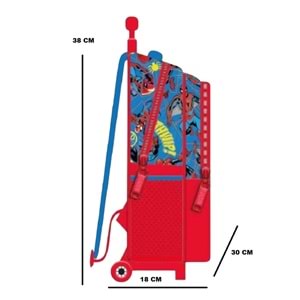 Kidessa 1304 Anatomik Sırtlı Yapılı Unisex Çekçekli İlkokul Çantası - NKT01304-mavi-TEK EBAT