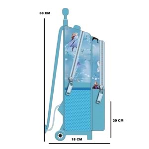 Kidessa 1304 Anatomik Sırtlı Yapılı Unisex Çekçekli İlkokul Çantası - NKT01304-turkuaz-TEK EBAT