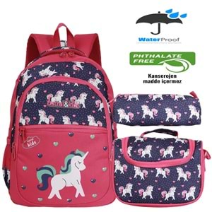 Kidessa 1308 Anatomik Sırtlı Yapılı Unisex İlkokul Çantası - NKT01308-Lacivert Pem-TEK EBAT