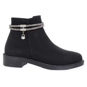 Konfores 1362 Düz Tabanlı Klasik Bayan Bot - NKT01362-siyah gümüş-40