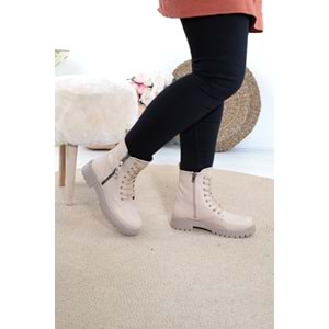 Konfores 1373 Kauçuk Tabanlı Bayan Spor Postal Bot - NKT01373-BEJ-37