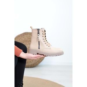 Konfores 1373 Kauçuk Tabanlı Bayan Spor Postal Bot - NKT01373-BEJ-37