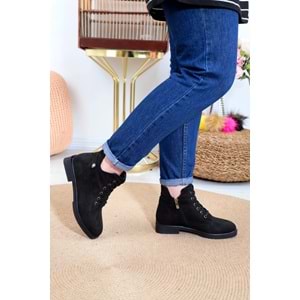 Konfores 1381 Bayan Kısa Postal Bot - NKT01381-siyah nubuk-36