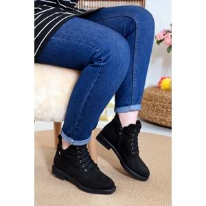 Konfores 1381 Bayan Kısa Postal Bot - NKT01381-siyah nubuk-36