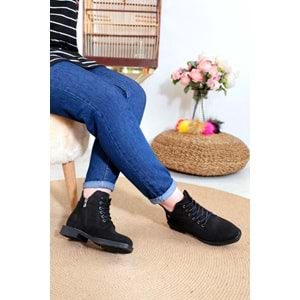 Konfores 1381 Bayan Kısa Postal Bot - NKT01381-siyah nubuk-36