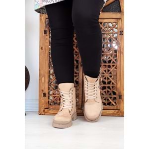 Konfores 1399 Kauçuk Tabanlı Bayan Spor Bot - NKT01399-BEJ-36