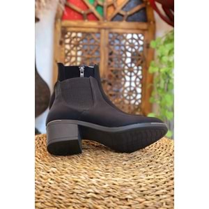 Konfores 1404 Kauçuk Tabanlı Bayan Klasik Bot - NKT01404-siyah-38