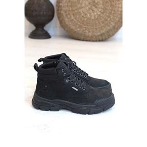 Konfores 1417 Anatomik Tabanlı Hakiki Deri Fermuarlı Erkek Spor Bot - NKT01417-siyah nubuk-43