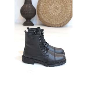 Konfores 1418 Anatomik Tabanlı Hakiki Deri Fermuarlı Erkek Spor Bot - NKT01418-siyah-41