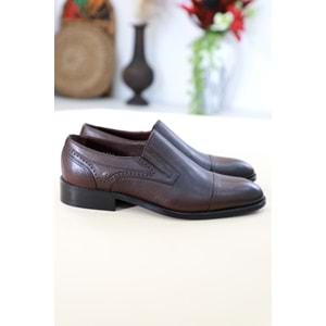 Konfores 1461 Hakiki Deri Erkek Klasik Ayakkabı - NKT01461-kahverengi-40