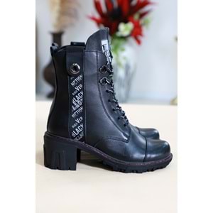 Konfores 1468 Hakiki Deri Bayan Postal Spor Bot - NKT01468-siyah-36