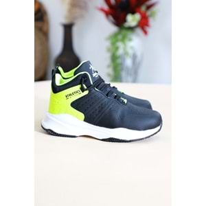 Kidessa 1470-26974 Anatomik Tabanlı Çocuk Basket Ayakkabı - NKT01470-siyah yeşil-33