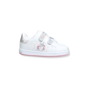 Kidessa 1509 Anatomik Taban Unisex Çocuk Sneakers Ayakkabı - NKT01509-Beyaz Gümüş-26