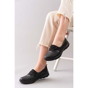 Konfores 1524-415958 Anatomik Taban Hakiki Deri Bayan Mevsimlik Ayakkabı - NKT01524-siyah-36