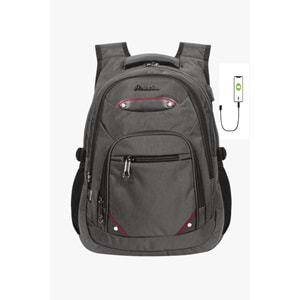 Konfores 1551-2225 Unisex Anatomik Yarasa Sırt Okul Çantası - NKT01551-Füme-TEK EBAT