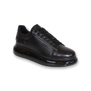 Konfores 1590-573181 Hakiki Deri Anatomik Air Tabanlı Erkek Sneakers Ayakkabı - NKT01590-siyah-41