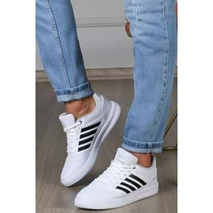 Konfores 1651 Anatomik Tabanlı Unisex Sneakers Ayakkabı - NKT01651-beyaz siyah-39