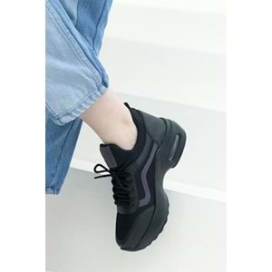 Konfores 1657 Anatomik Air Tabanlı Bayan Sneakers Ayakkabı - NKT01657-siyah-39