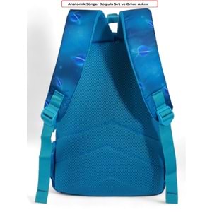 Kidessa 1661 Anatomik Sırtlı Yapılı Kız ve Erkek Çocuk İlkokul Çantası - NKT01661-Saks-TEK EBAT