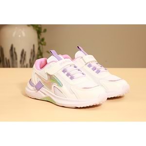 Kidessa 1663 Anatomik Tabanlı Kız Çocuk Sneakers Ayakkabı - NKT01663-Beyaz Lila-31