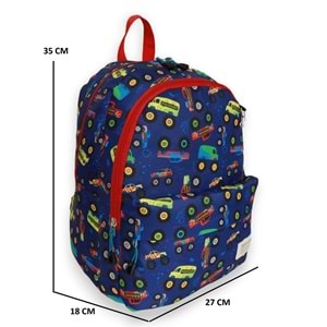 Kidessa 1671 Unisex Çocuk Beslenmeli İlkokul Çantası - NKT01671-lacivert-TEK EBAT