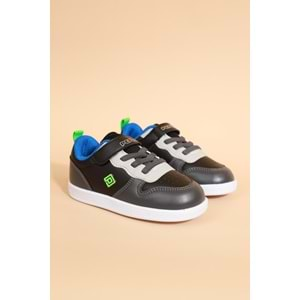 Kidessa 1677 Anatomik Tabanlı Unisex Çocuk Sneakers Ayakkabı - NKT01677-siyah gri-25