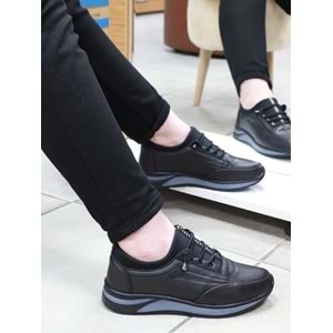 Konfores 1680 Hakiki Deri Anatomik Tabanlı Erkek Günlük Ayakkabı - NKT01680-siyah-38