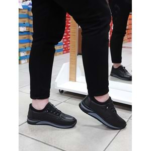 Konfores 1680 Hakiki Deri Anatomik Tabanlı Erkek Günlük Ayakkabı - NKT01680-siyah-38