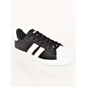 Konfores 1705-28787 Anatomik Tabanlı Unisex Süperstar Modeli Sneakers Ayakkabı - NKT01705-siyah beyaz-44