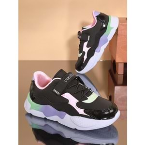 Kidessa 1710 Anatomik Tabanlı Kız Çocuk Sneakers Günlük Ayakkabı - NKT01710-siyah pembe-31