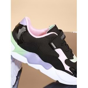 Kidessa 1710 Anatomik Tabanlı Kız Çocuk Sneakers Günlük Ayakkabı - NKT01710-siyah pembe-31