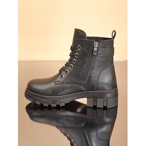 Konfores 1720-209051 Kauçuk Tabanlı Bayan Postal Spor Bot - NKT01720-siyah-38