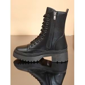 Konfores 1722-378084 Kauçuk Tabanlı Bayan Postal Spor Bot - NKT01722-siyah-40