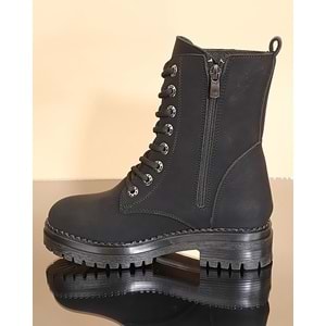 Konfores 1731-261065 Kauçuk Tabanlı Bayan Postal Spor Bot - NKT01731-siyah-40