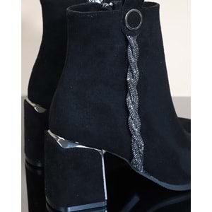 Konfores 1732-248027 Tpu Tabanlı Ayna Ökçeli Bayan Klasik Bot - NKT01732-siyah nubuk-40