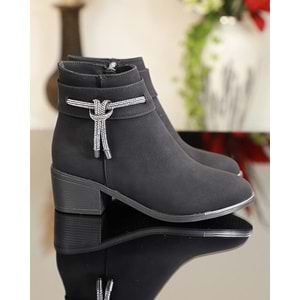 Konfores 1740-425076 Kauçuk Tabanlı Bayan Klasik Bot - NKT01740-siyah-40