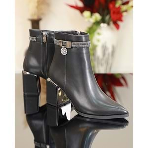 Konfores 1741-248026 Tpu Tabanlı Ayna Ökçeli Bayan Klasik Bot - NKT01741-siyah-37