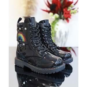 Kidessa 1744 Anatomik Tabanlı Kız Çocuk Postal Bot - NKT01744-siyah-31
