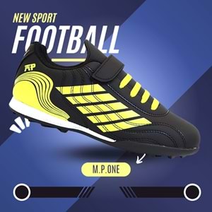 Kidessa 1746-1350 Bantlı Çocuk Halı Saha Futbol Ayakkabısı - NKT01746-siyah yeşil-31