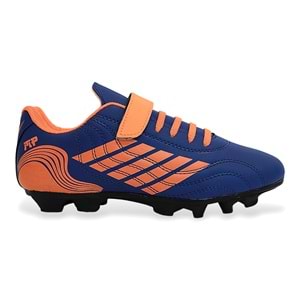 Kidessa 1754-3165 Bantlı Çocuk Çim Saha Futbol Ayakkabısı - NKT01754-sax mavi-34
