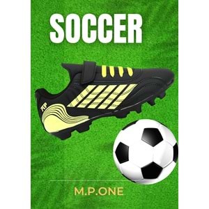 Kidessa 1754-3165 Bantlı Çocuk Çim Saha Futbol Ayakkabısı - NKT01754-siyah yeşil-31