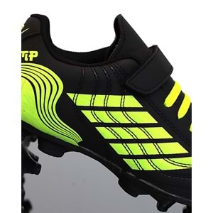 Kidessa 1754-3165 Bantlı Çocuk Çim Saha Futbol Ayakkabısı - NKT01754-siyah yeşil-31