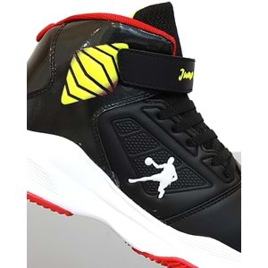 Kidessa 1755-29196 Ultra Hafif Anatomik Tabanlı Unisex Çocuk Basketbol Ayakkabısı - NKT01755-siyah kırmızı-32