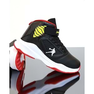 Kidessa 1755-29196 Ultra Hafif Anatomik Tabanlı Unisex Çocuk Basketbol Ayakkabısı - NKT01755-siyah kırmızı-32