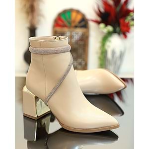 Konfores 1761-248028 Tpu Tabanlı Ayna Ökçeli Bayan Klasik Bot - NKT01761-Nude-39