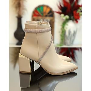 Konfores 1761-248028 Tpu Tabanlı Ayna Ökçeli Bayan Klasik Bot - NKT01761-Nude-39