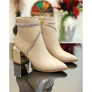 Konfores 1761-248028 Tpu Tabanlı Ayna Ökçeli Bayan Klasik Bot - NKT01761-Nude-39