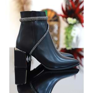 Konfores 1761-248028 Tpu Tabanlı Ayna Ökçeli Bayan Klasik Bot - NKT01761-siyah-36