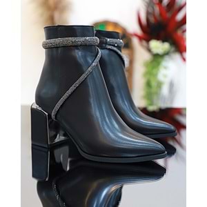 Konfores 1761-248028 Tpu Tabanlı Ayna Ökçeli Bayan Klasik Bot - NKT01761-siyah-40